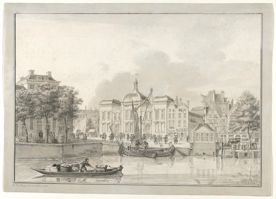 The Old Stock Exchange (Koopmansbeurs), Rotterdam, seen from the East, with the Kolk and the Beursplein in the Foreground MET DP852148