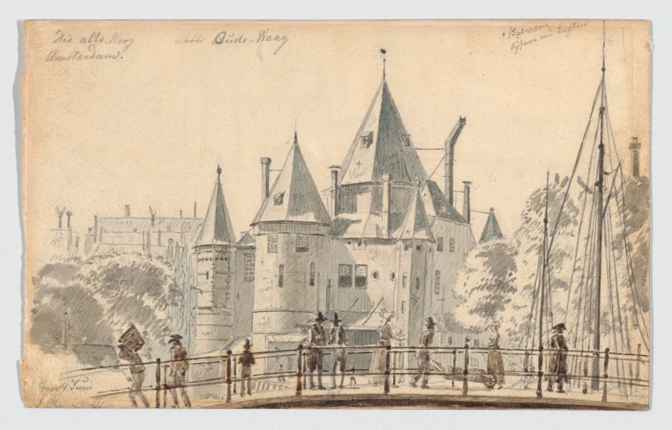 The Oude Waag in Amsterdam Seen from the North-East MET DP863534