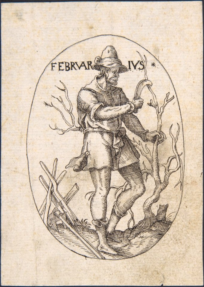 The Month of February- Man Pruning a Tree MET DP802472