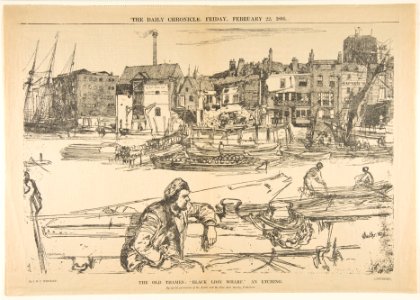 The Old Thames- "Black Lion Wharf," an Etching MET DP813324