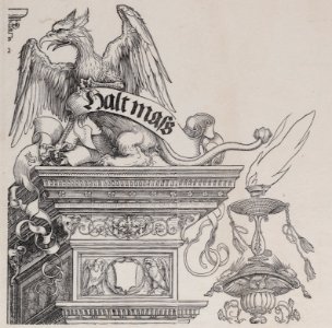 The Ornaments Atop the Right Portal, from The Triumphal Arch of Maximilian I, 1st edition (1517-18) MET DP-16116-069 (cropped)