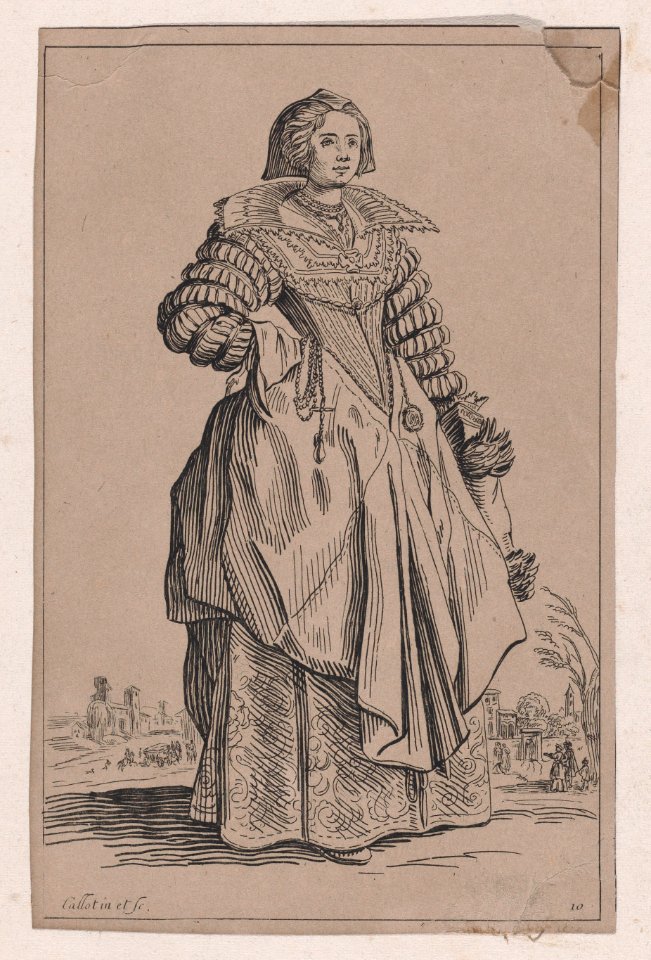 The Lady with the Large Collar and a Headdress that Falls to the Back Met DP890607