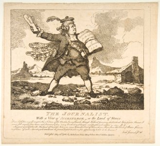The Journalist, With a View of Auckinleck, or the Land of Stones (Picturesque Beauties of Boswell, Part the First) MET DP818504