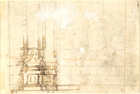 The Infant Saint John the Baptist with the Infant Christ in the Wilderness (recto); Fragment of Architectural Design with Engaged Corinthian Columns (verso) MET DP800534