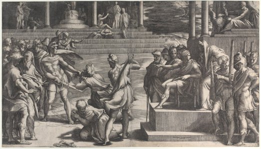 The martyrdom of Saint Paul and the condemnation of Saint Peter Met DP885795