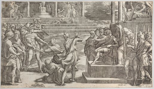 The martyrdom of Saint Paul and the condemnation of Saint Peter Met DP885798