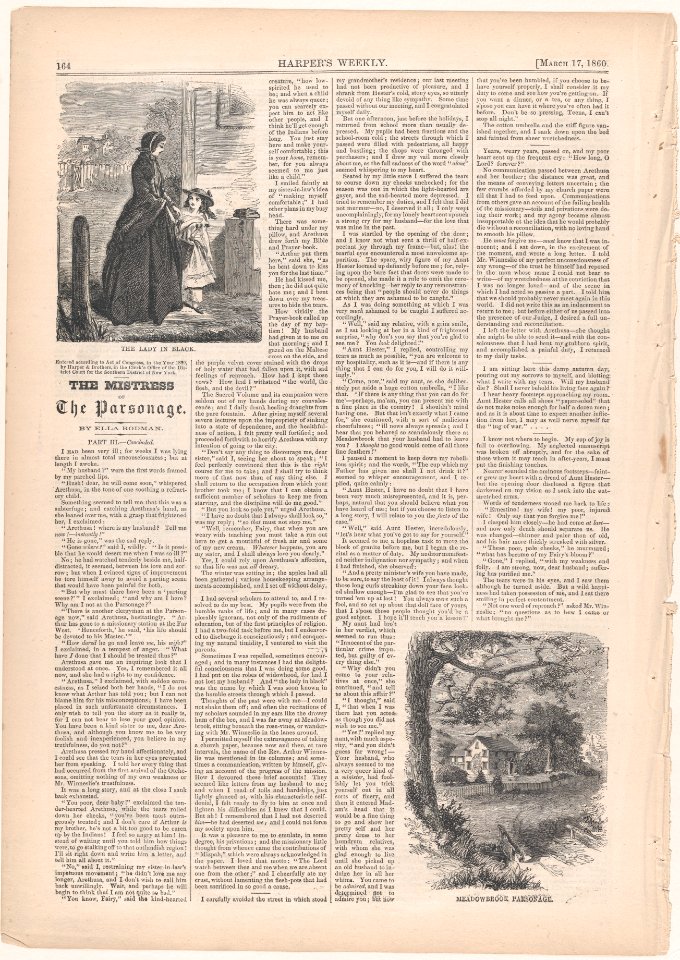 The Lady in Black, Meadowbrook Parsonage (The Mistress of the Parsonage, in Harper's Weekly) MET DP875204