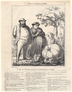 The king of pumpkins receiving the homage of his subjects, from 'Autumn sketches,' published in Le Charivari, September 23, 1865 MET DP877458