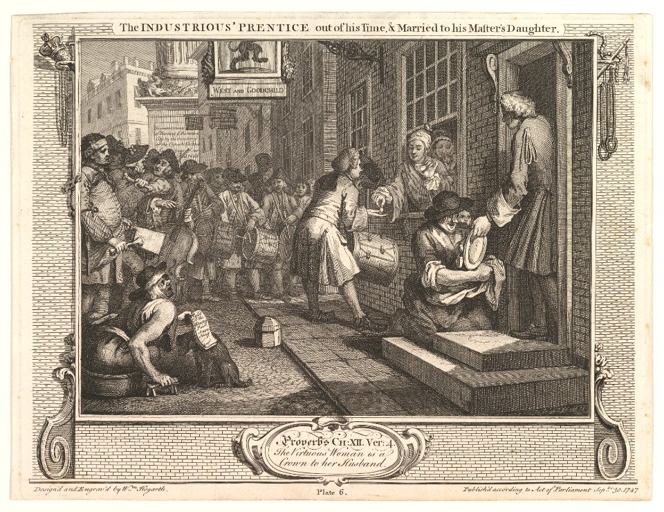 The Industrious 'Prentice Out of his Time and Married to his Master's Daughter (Industry and Idleness, plate 6) MET DP825274