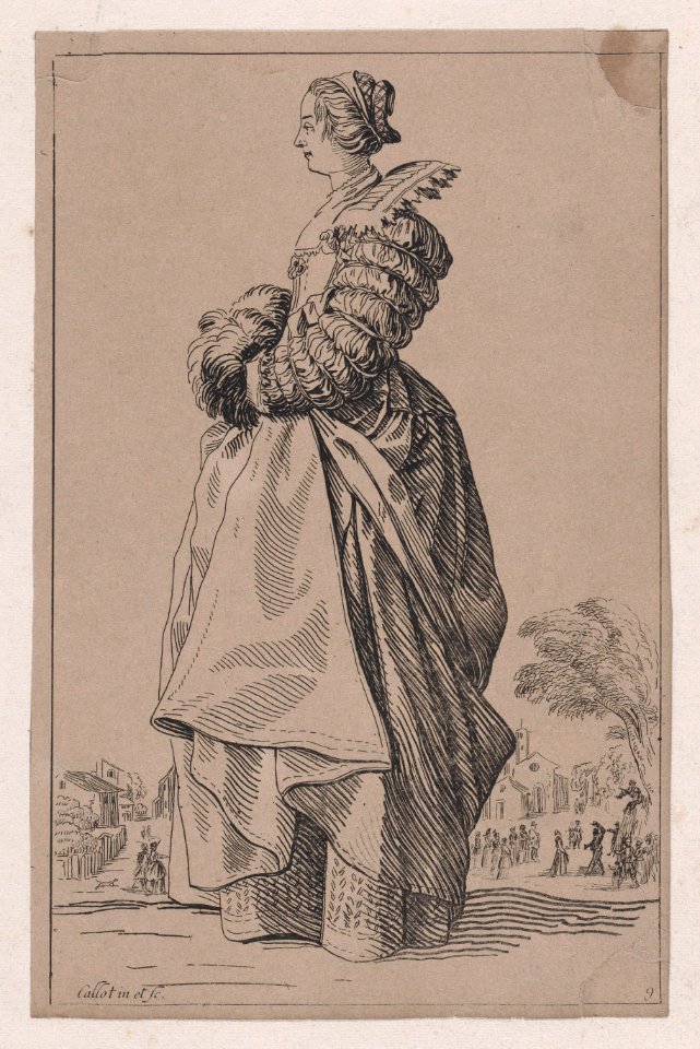The Lady in Profile Having her Hands inside of her Muff Met DP890608