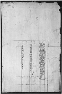 Temple of Minerva, elevation of architrave (recto) Temple of Minerva, column shaft (verso) MET sf68 769 33r-MM43668