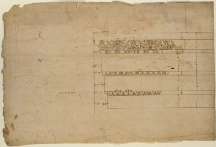 Temple of Minerva, elevation of architrave (recto) Temple of Minerva, column shaft (verso) MET 68.769.33recto