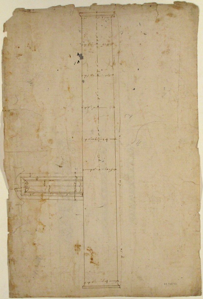 Temple of Minerva, elevation of architrave (recto) Temple of Minerva, column shaft (verso) MET 68.769.33verso