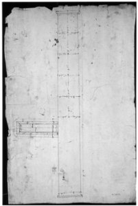 Temple of Minerva, elevation of architrave (recto) Temple of Minerva, column shaft (verso) MET sf68 769 33v-MM43669