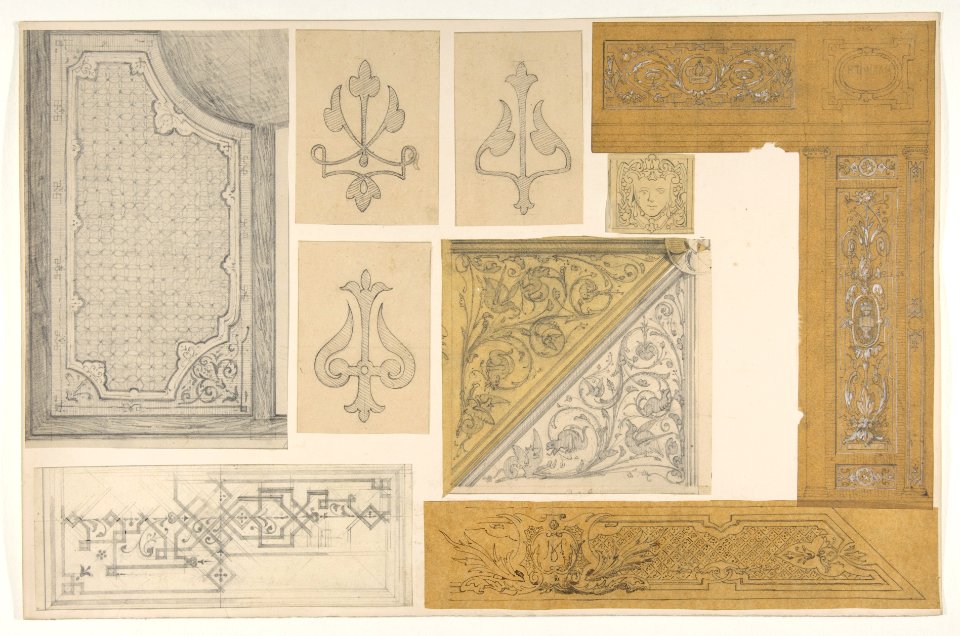 Ten designs for the painted decoration of an interior; one possibly for "Harwith" MET DP811238