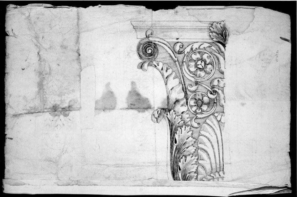 Temple of Portonus, capital, elevations and plan (recto) Unidentified, capital, elevation (verso) MET MM43675