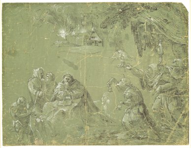 Temptation of St. Anthony (recto); Fantastic Landscape (verso) MET DP102187~1