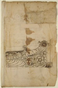 Temple of Portonus, capital, elevations and plan (recto) Unidentified, capital, elevation (verso) MET 68.769.36verso