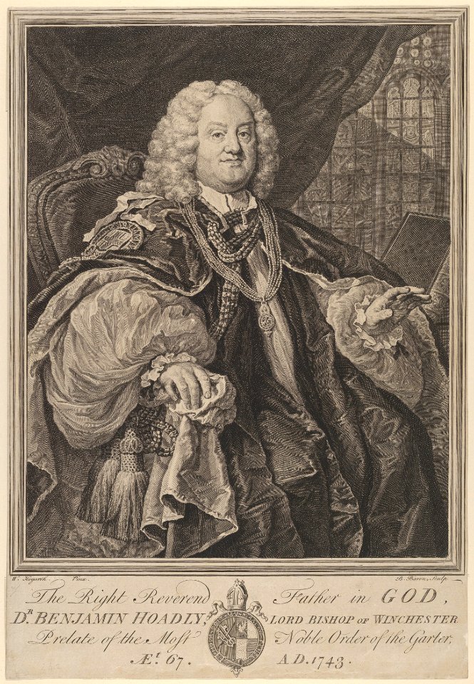 The Right Reverend Father in God, Dr. Benjamin Hoadly, Lord Bishop of Winchester, Prelate of the Most Noble Order of the Garter, Aet. 67. A.D. 1743 MET DP835456