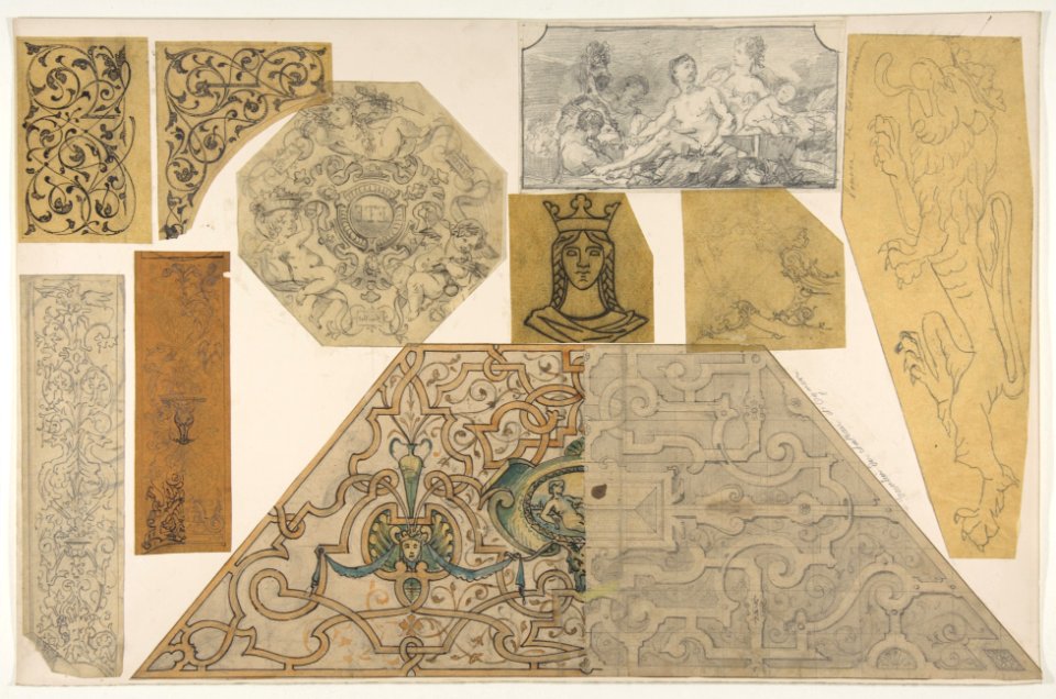 Ten designs for the decoration of houses, including at least one for the stairway of the Chateau d'Ognon of M. deMachy (Oise, France) MET DP811194