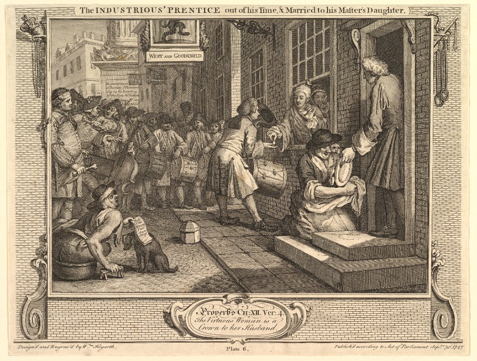 The Industrious 'Prentice Out of his Time and Married to his Master's Daughter- Industry and Idleness, plate 6 MET DP824986