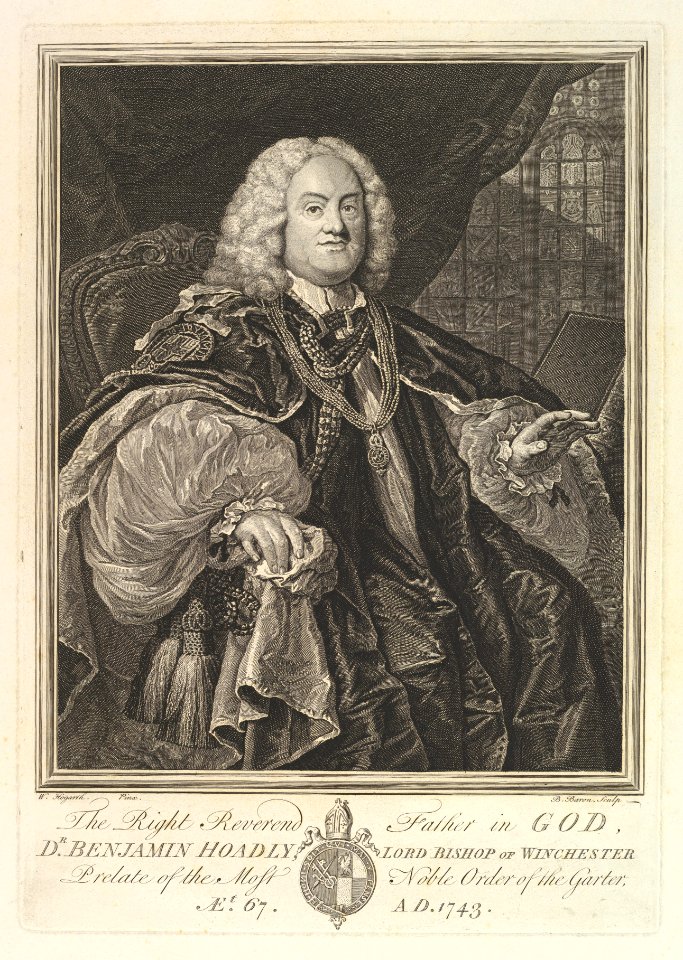 The Right Reverend Father in God, Dr. Benjamin Hoadly, Lord Bishop of Winchester, Prelate of the Most Noble Order of the Garter, Aet. 67. A.D. 1743 MET DP827167