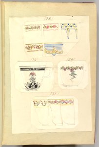 Ten Designs for Decorated Cups, including Osborne Pattern MET DP827472. Free illustration for personal and commercial use.
