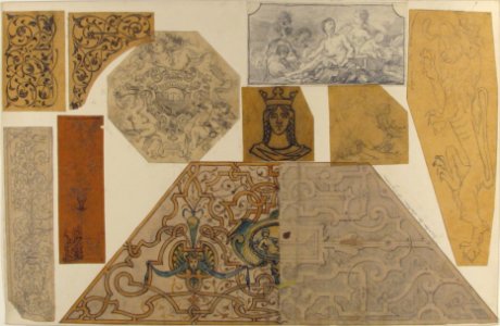 Ten designs for the decoration of houses, including at least one for the stairway of the Chateau d'Ognon of M. deMachy (Oise, France) MET 67.827.172