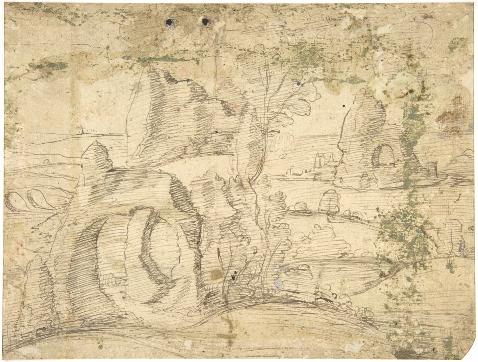 Temptation of St. Anthony (recto); Fantastic Landscape (verso) MET DP801197