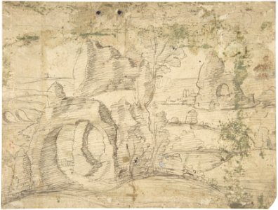 Temptation of St. Anthony (recto); Fantastic Landscape (verso) MET DP801197
