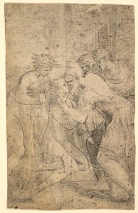 The return of the prodigal son who falls at his father's feet MET DP825233