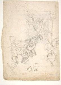 Temple of Castor and Pollux, soffit panel, ceiling plan (recto) Unidentified, stucco or fresco, details (verso) MET DP810805