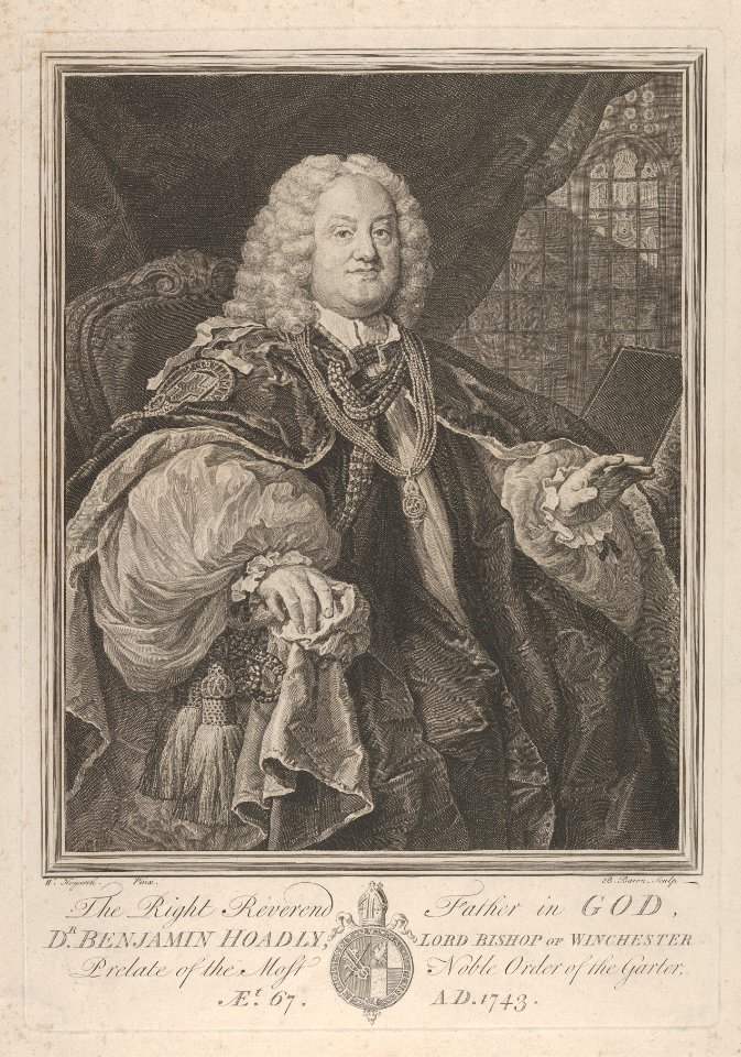The Right Reverend Father in God, Dr. Benjamin Hoadly, Lord Bishop of Winchester, Prelate of the Most Noble Order of the Garter, Aet. 67. A.D. 1743 MET DP835453
