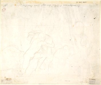 The Martyrdom of the seven brothers; verso- Sketch of two men wrestling (?) MET DP804008