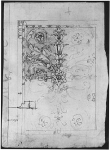 Temple of Castor and Pollux, soffit panel, ceiling plan (recto) Unidentified, stucco or fresco, details (verso) MET sf68 769 30r-MM43664
