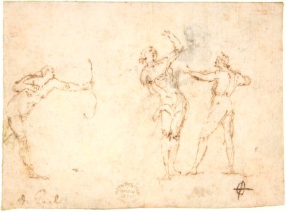 The Martyrdom of Saint Sebastian (recto); Bearded Old Man Blessing Seen in Half-length (verso) MET DP807643