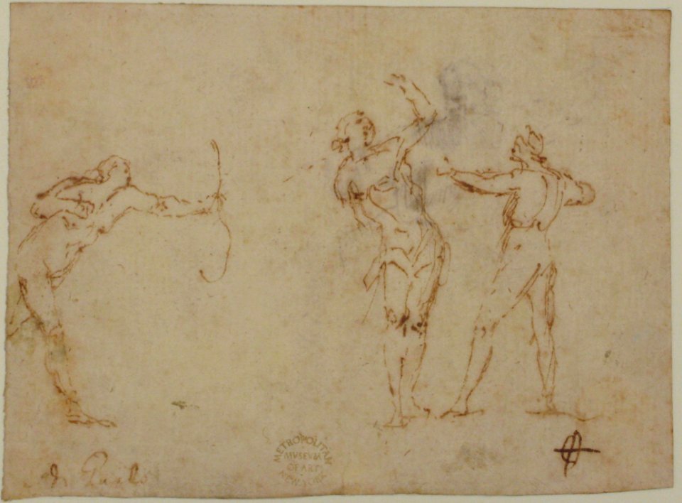 The Martyrdom of Saint Sebastian (recto); Bearded Old Man Blessing Seen in Half-length (verso) MET 80.3.285 RECTO
