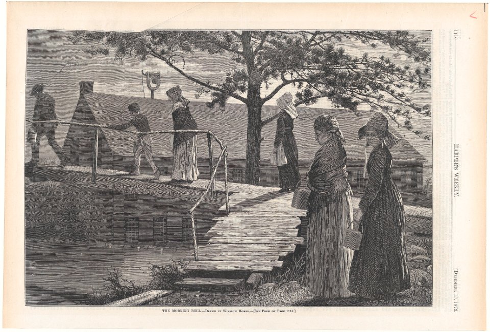 The Morning Bell – Drawn by Winslow Homer (Harper's Weekly, Vol. XVII) MET DP875350