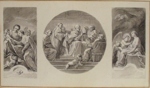 The Mystic Marriage of Saint Catherine; Saint Celestine V Renouncing the Papacy; Saint Catherine Touched by Divine Love MET 1986.302.1