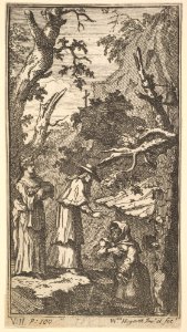 The New Metamorphosis, Plate 7- The Cardinal, a Hermit and Donna Angela Holding Fantasio MET DP824570