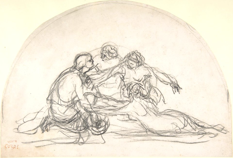 Three Nymphs and a Youth- study for a decorative lunette MET DP805704