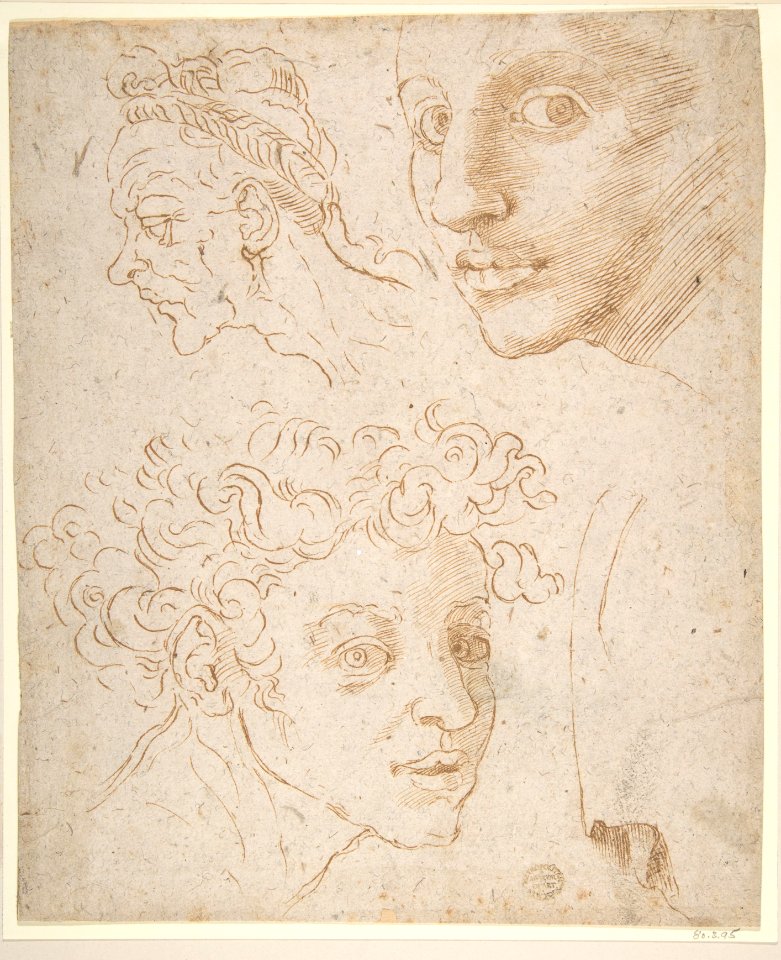 Three Heads after Michelangelo's Frescoes in the Sistine Chapel MET DP810672