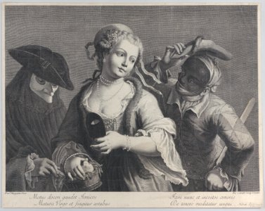 Three half-length figures from a Venetian carnival Met DP885779