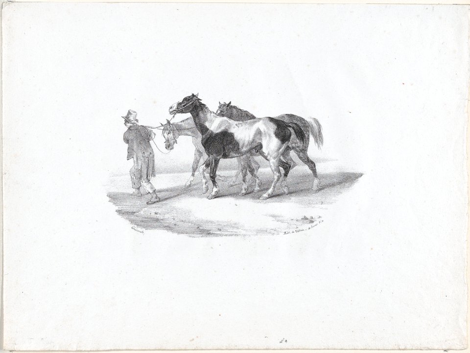 Three Horses Led by a Groom to be Skinned MET DP874605