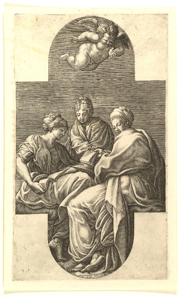 Three Muses and a Gesturing Putto MET DP821274