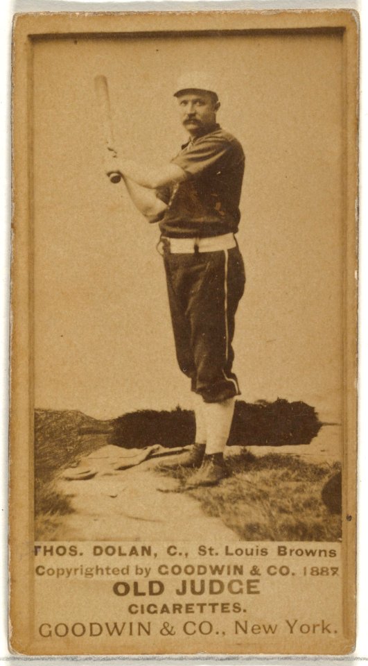 Thomas J. "Tom" Dolan, Catcher, St. Louis Browns, from the Old Judge series (N172) for Old Judge Cigarettes MET DP846109