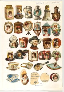 Thirty-one cut-outs from advertising banner for Allen & Ginter Cigarettes MET DP839586