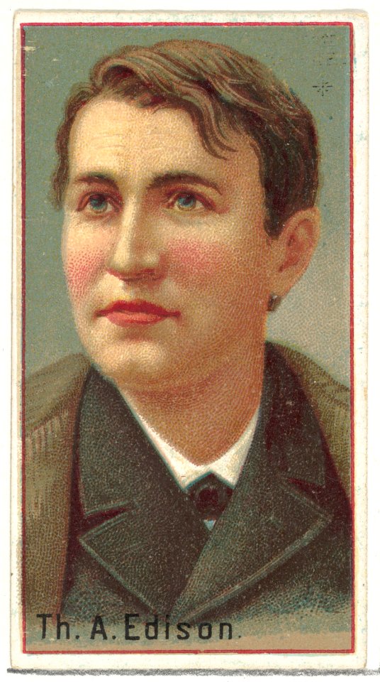 Thomas A. Edison, printer's sample for the World's Inventors souvenir album (A25) for Allen & Ginter Cigarettes MET DP838824