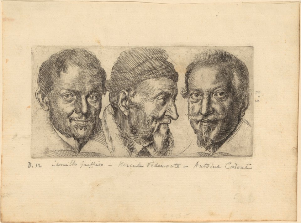 Three portraits possibly representing Camillo Graffico, Ercole Pedemonte and Antonio Carone MET DP255354