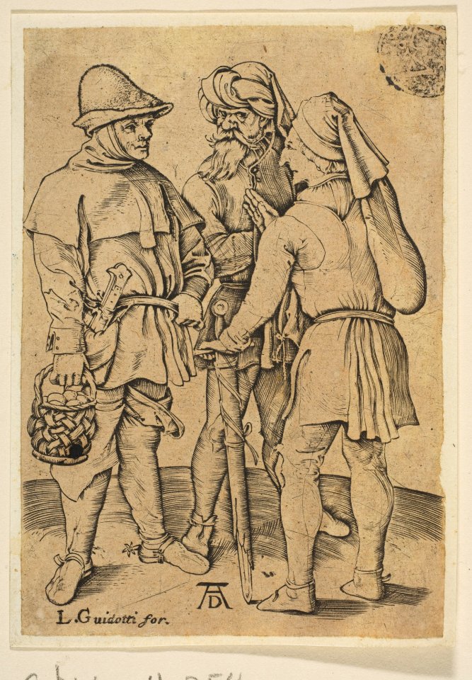 Three Peasants in Conversation (reverse copy) MET DP815394